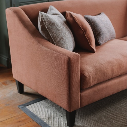 Harrison 3 Seater Sofa Pure Linen Rust