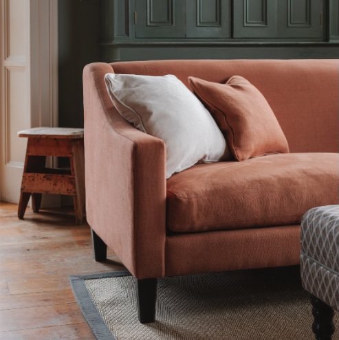 Harrison 3 Seater Sofa Pure Linen Rust