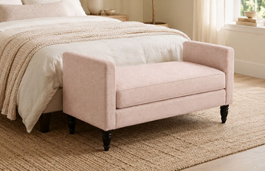 Lottie Bed Bench in Antwerp Blush Linen