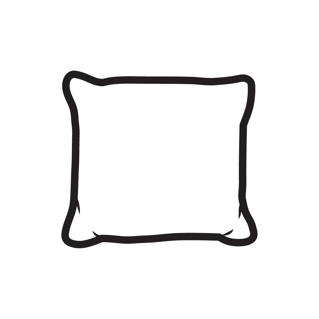 Sketch of a contrast piped cushion corner