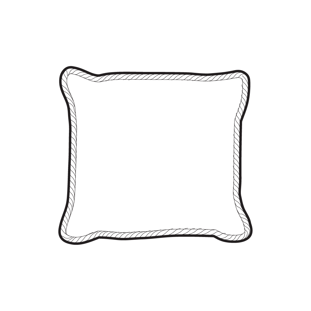 Sketch of a corded cushion edge