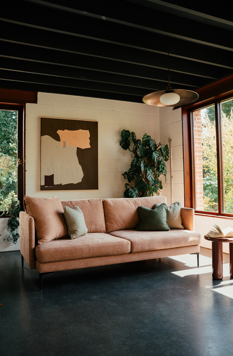 The Marco 3 Seater Sofa in Swift Blush.