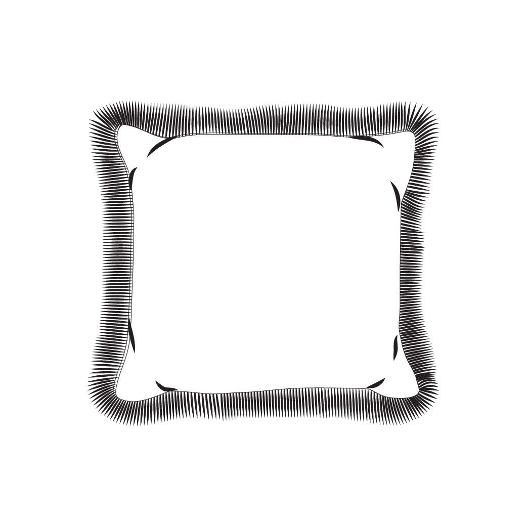 Sketch of a ruched cushion edge