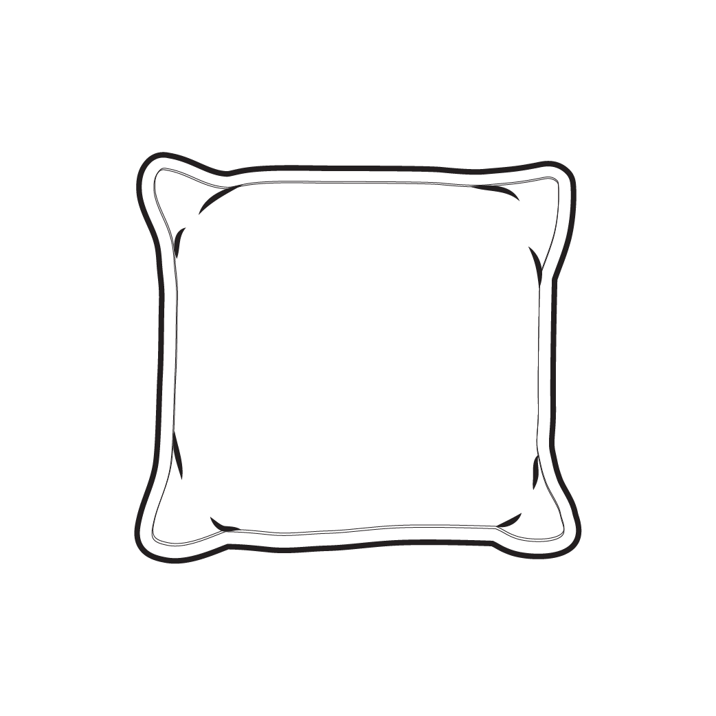 Sketch of a self piped cushion corner