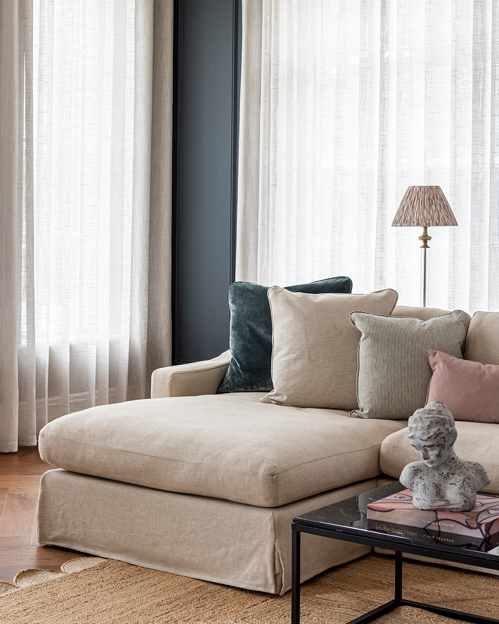 Finline cushions styled on the Atlas sofa