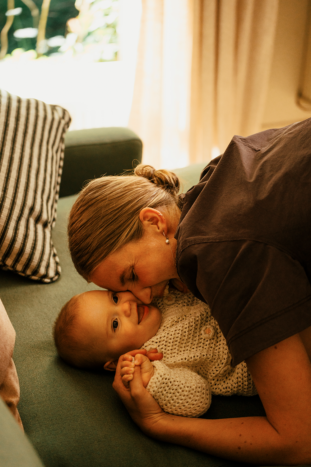 Everyday family moments on the Hudson Sofa.