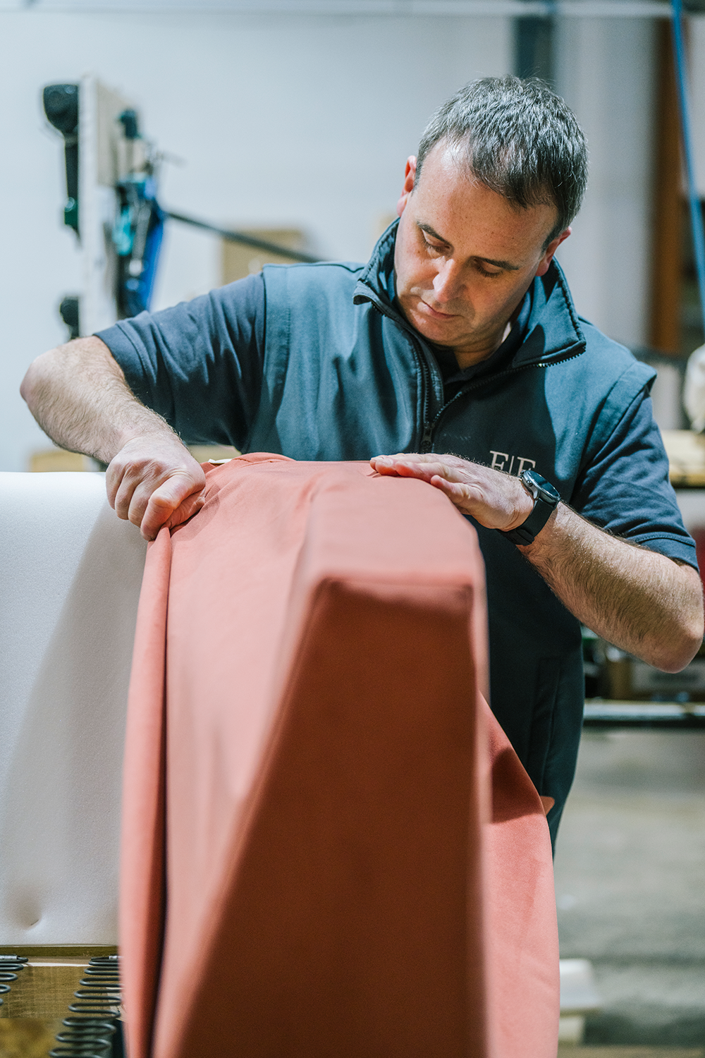 Finline upholsterer at work