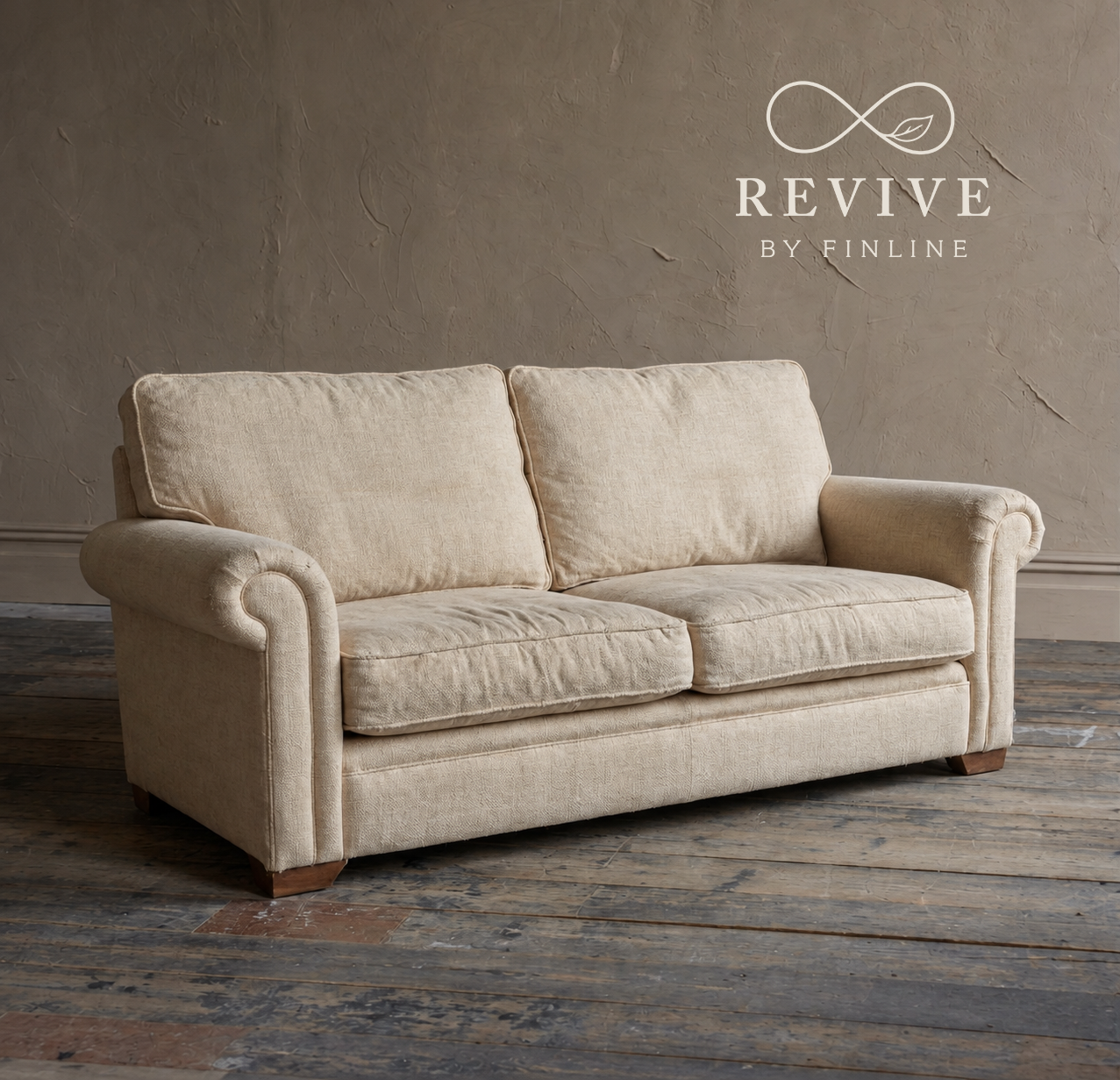 A revived Finline sofa, restored to as good as new condition